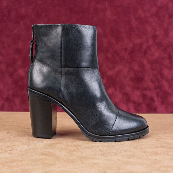 rag&bone Women Newbury Western Black Leather Vibram Heel Boots size 9US EUR39.5 - Picture 4 of 8
